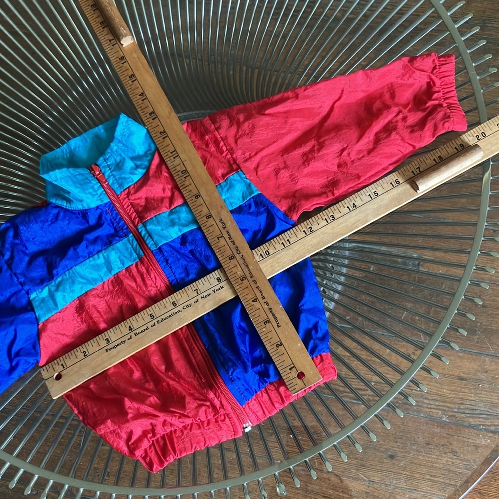 Vintage 80s color block windbreaker jacket size 18 m unisex colorful - Picture 6 of 8